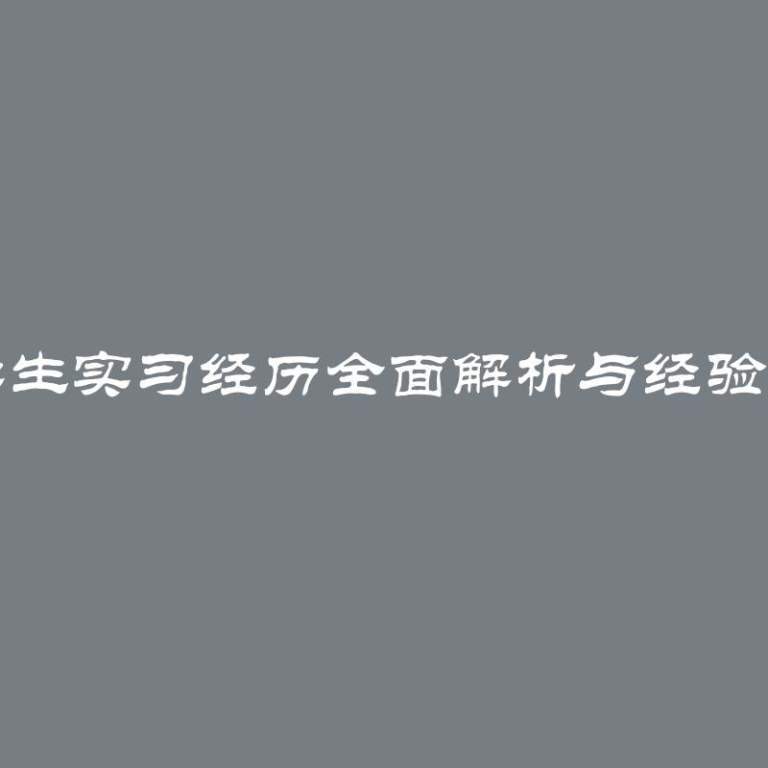 法学生实习经历全面解析与经验分享