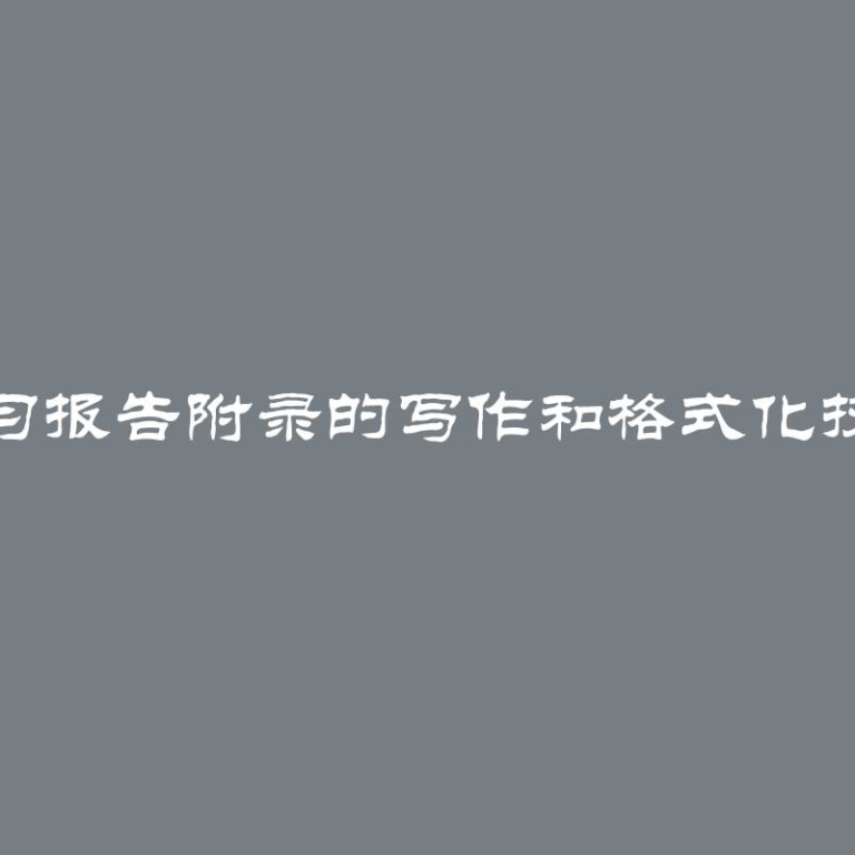 实习报告附录的写作和格式化技巧