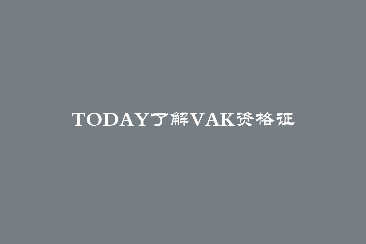 Today了解VAK资格证