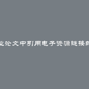 在毕业论文中引用电子资源链接的示例