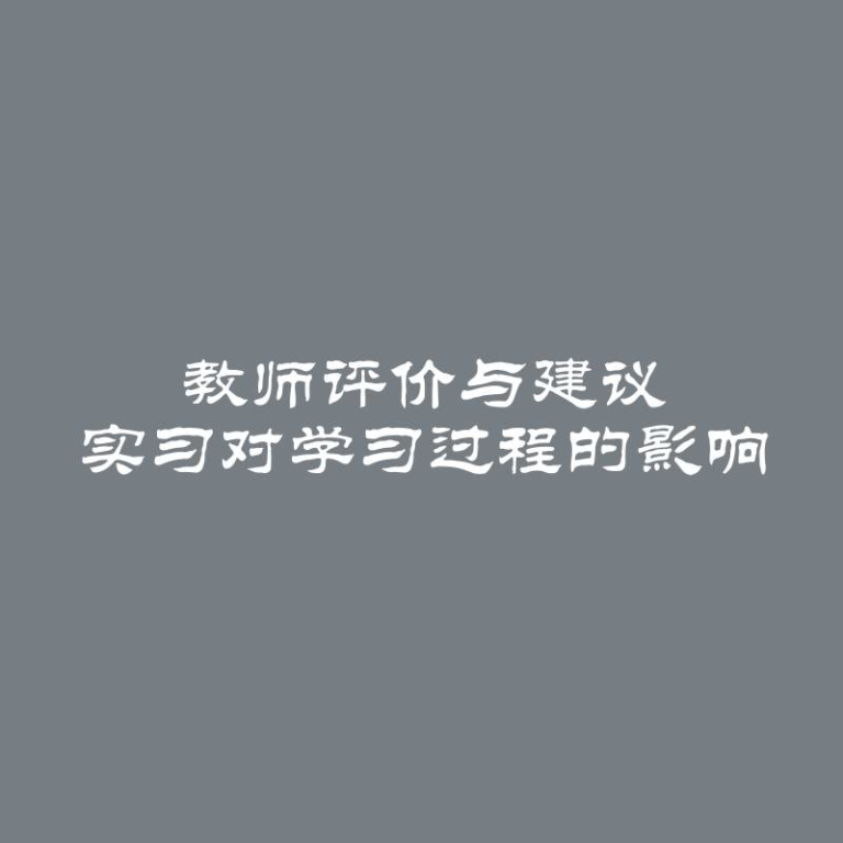 教师评价与建议 实习对学习过程的影响