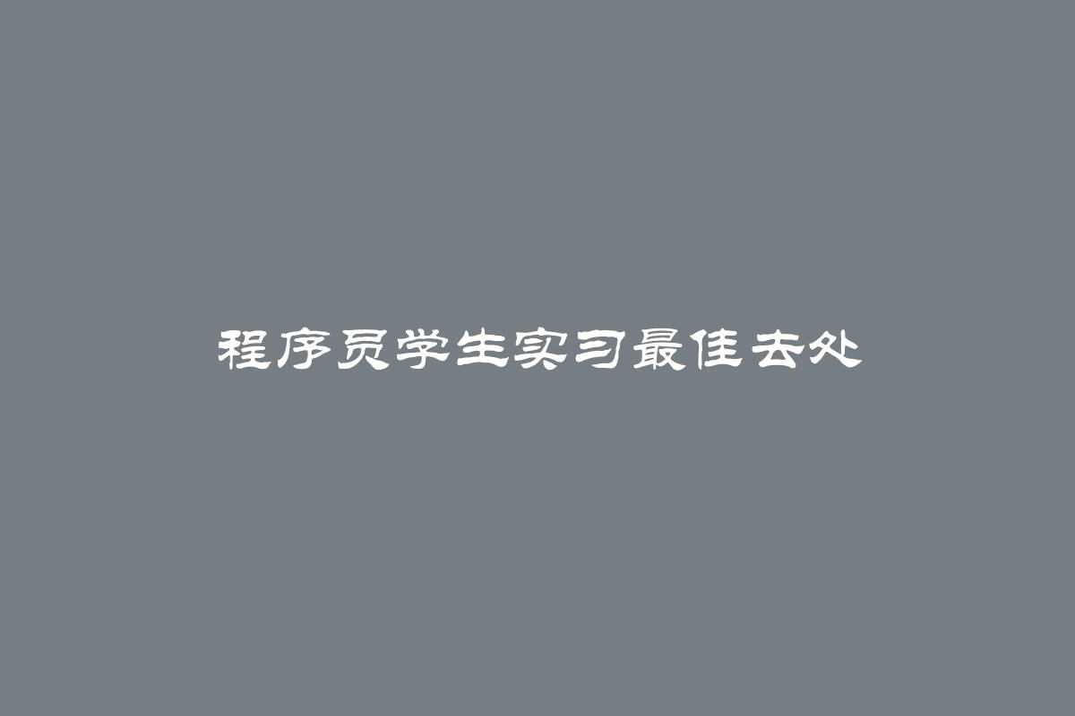 程序员学生实习最佳去处