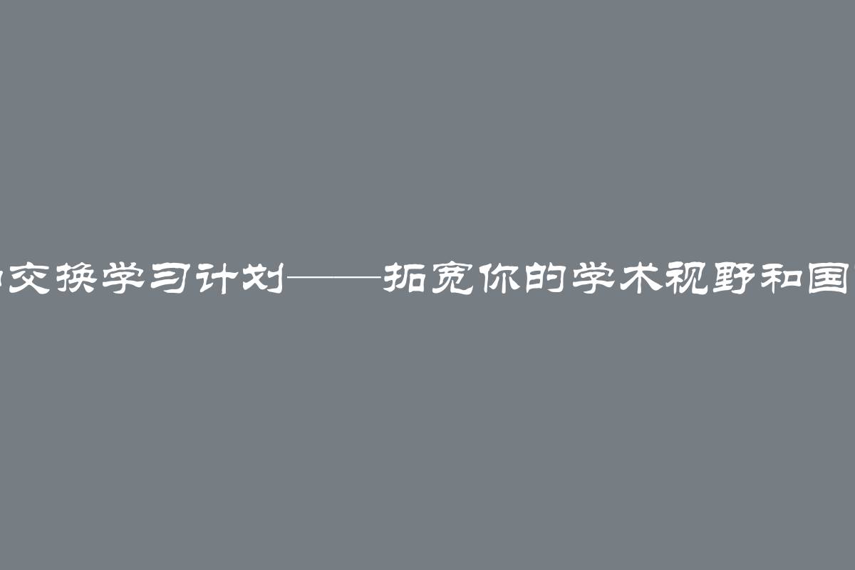 双学位和交换学习计划——拓宽你的学术视野和国际化经验