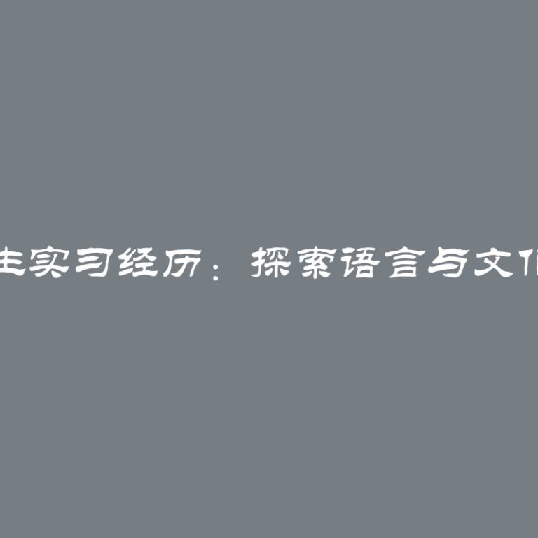 文学学生实习经历：探索语言与文化的奥秘